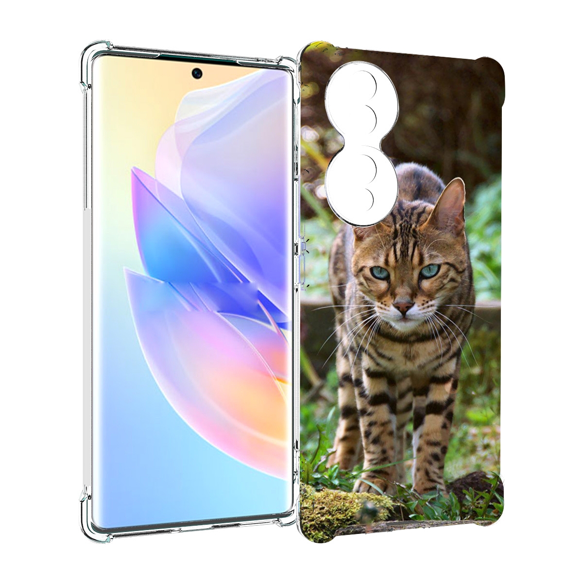 Чехол MyPads порода кошка бенгальская для Honor 70