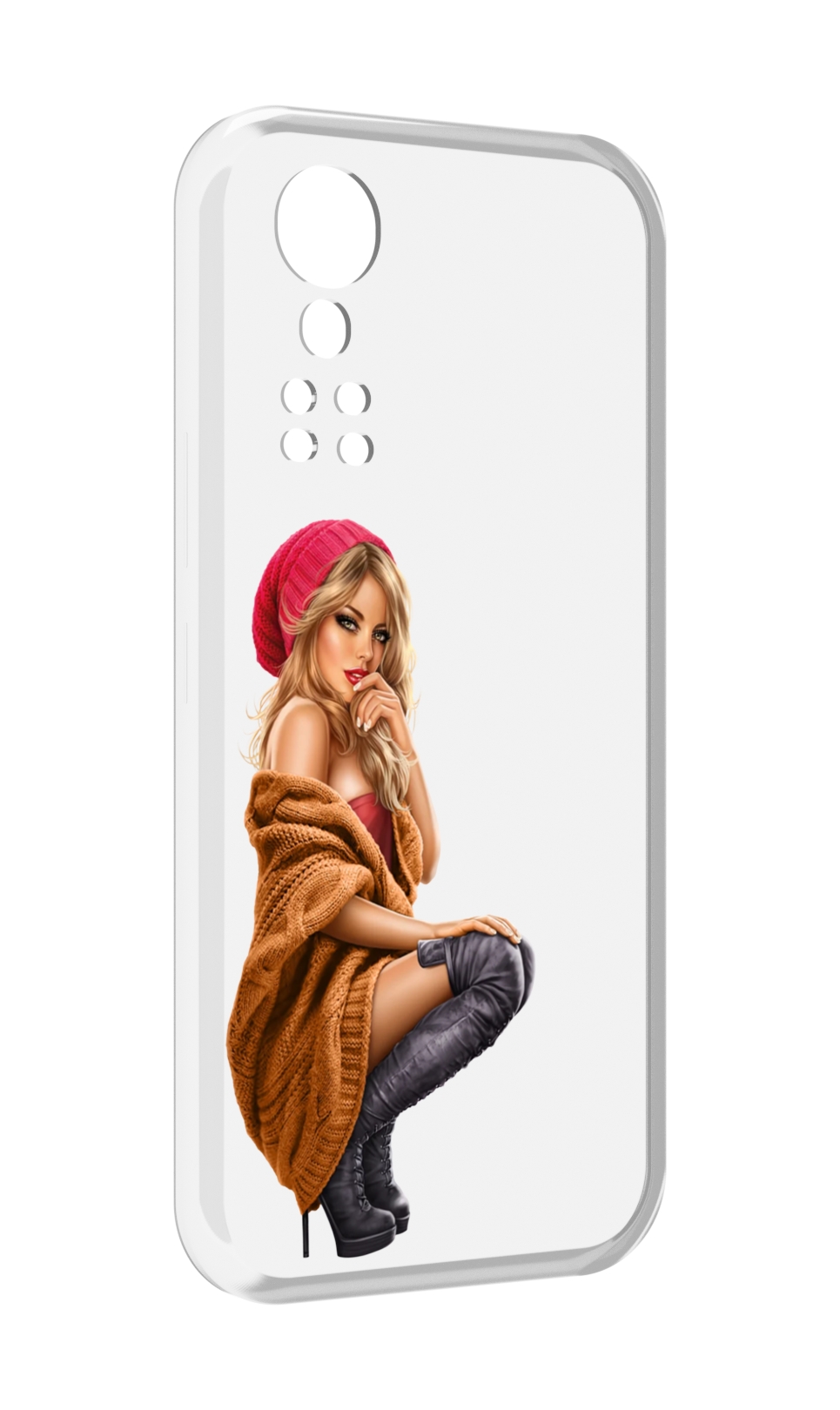 Чехол MyPads девушка-в-коричневом-свитере для ZTE Axon 30 5G / Axon 30S