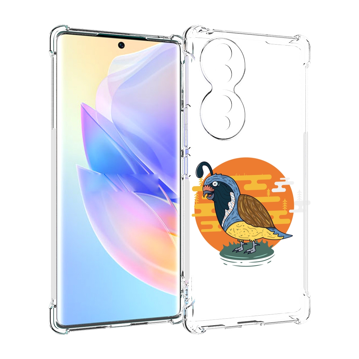 Чехол MyPads попугай-на-острове для Honor 70