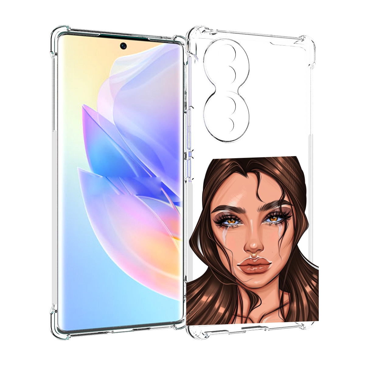 

Чехол MyPads плачущая-девушка женский для Honor 70, Прозрачный, Tocco