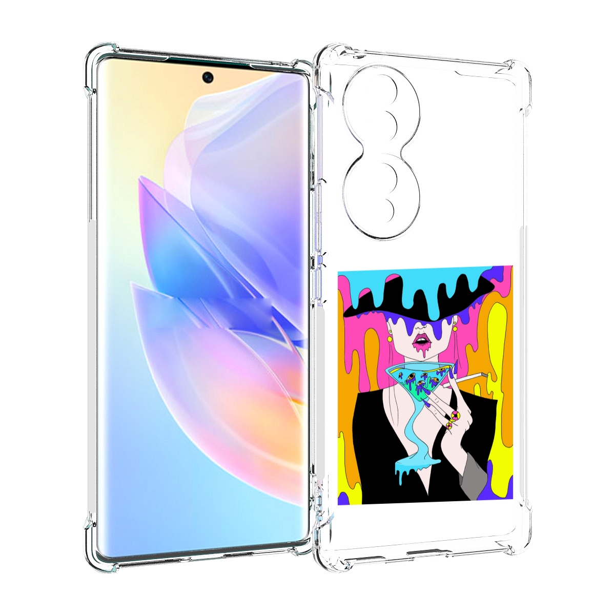 

Чехол MyPads плавленая девушка акварель женский для Honor 70, Прозрачный, Tocco