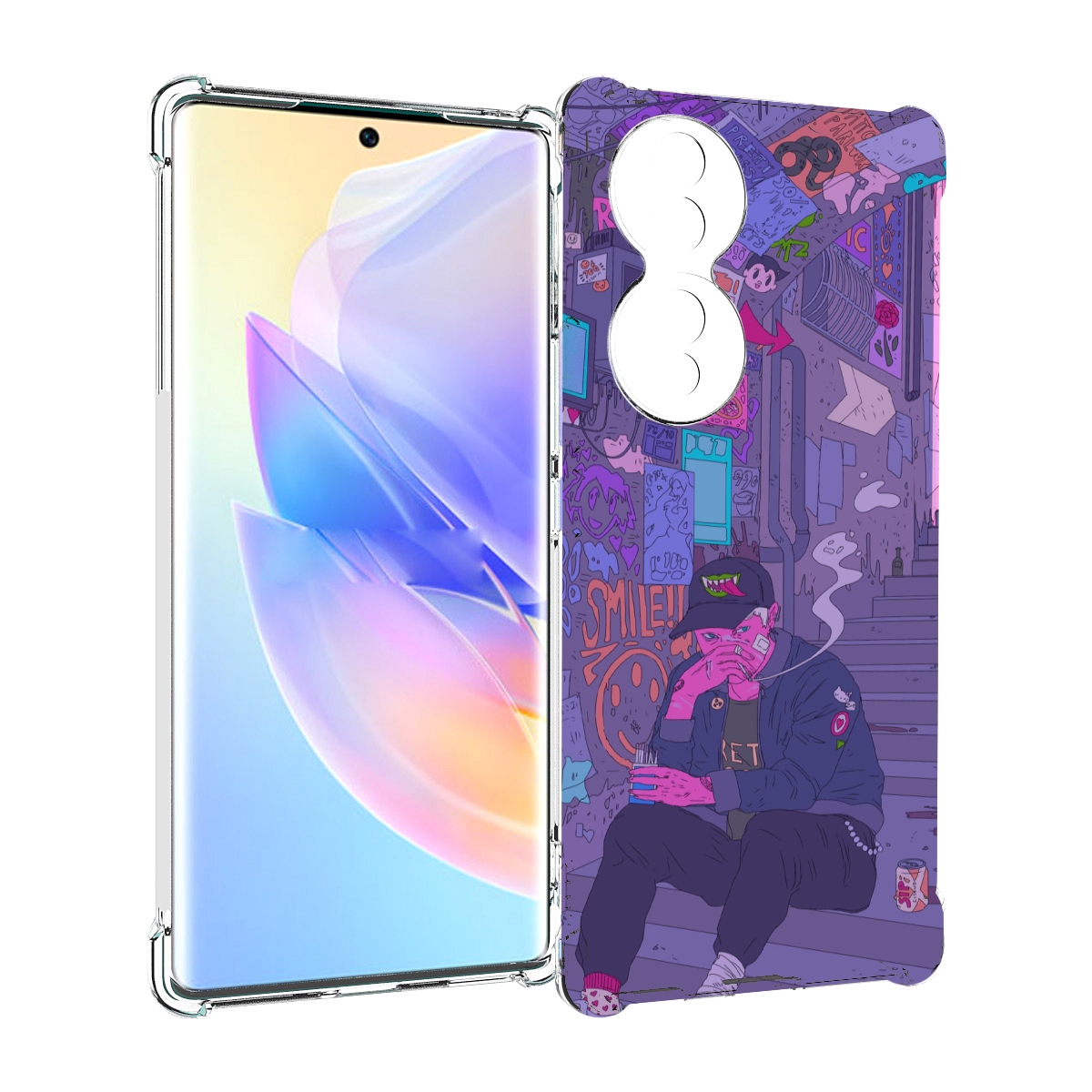 

Чехол MyPads парень в подъезде мультик для Honor 70, Прозрачный, Tocco