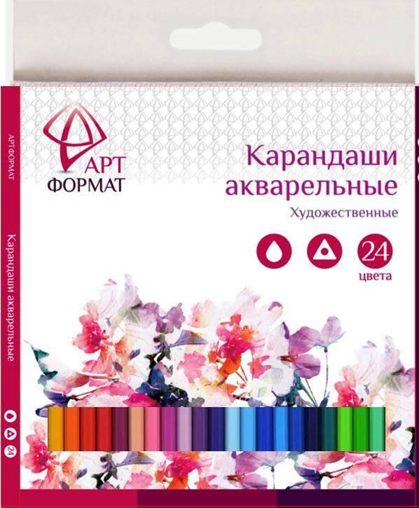 Карандаши акварельные 24 цвета АРТформат 3гр 6 уп 2842₽