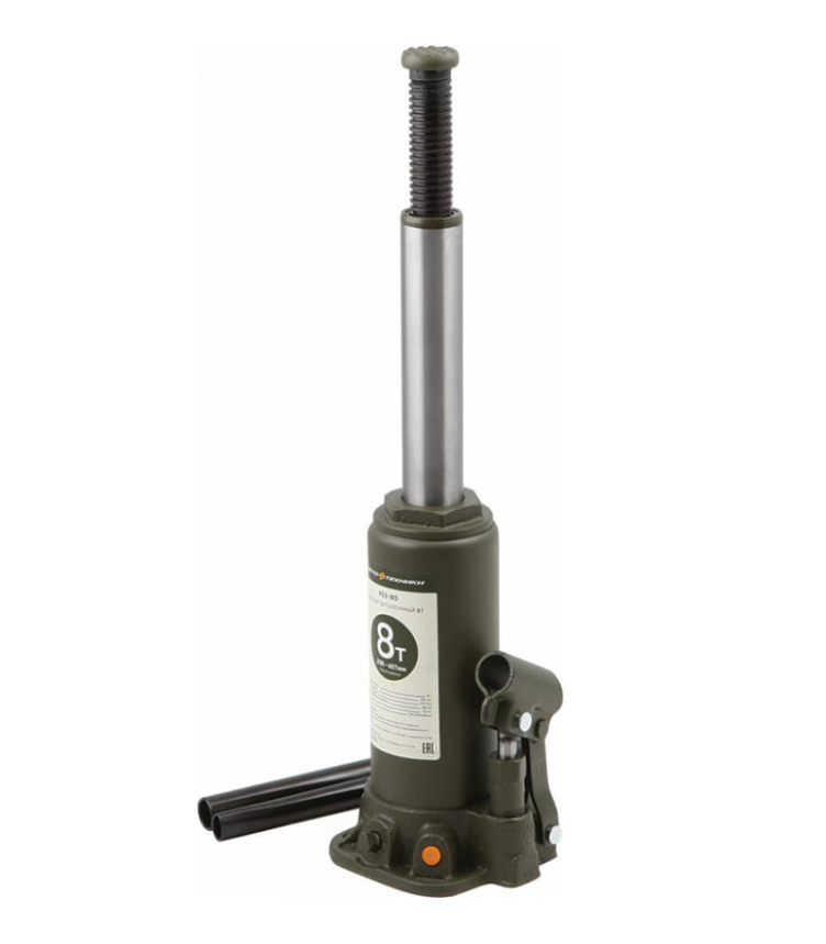 

ДЕЛО ТЕХНИКИ 903180 Домкрат гидравлический бутылочный 8 тонн 230—457 мм, Черный