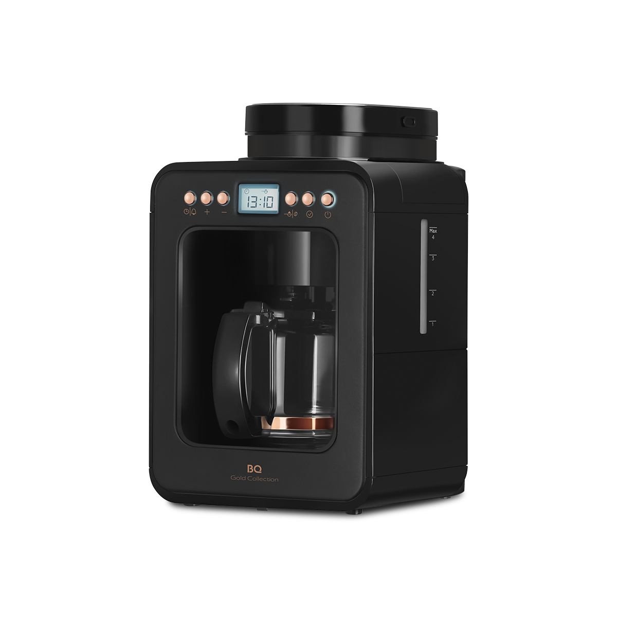Кофеварка капельного типа BQ CM7001 золотистый, черный капельная кофеварка со встроенной кофемолкой bq cm7001 стальной