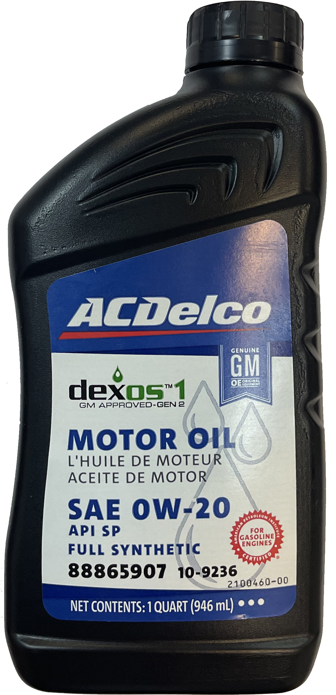 фото Моторное масло acdelco dexos 1 full synthetic motor oil 0w20 0,946 л