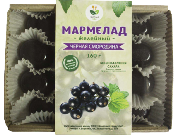 

Мармелад Честная Еда черная смородина 160 г