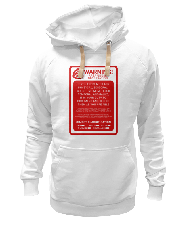 

Худи унисекс Printio Scp foundation белое L, Белый, Scp foundation