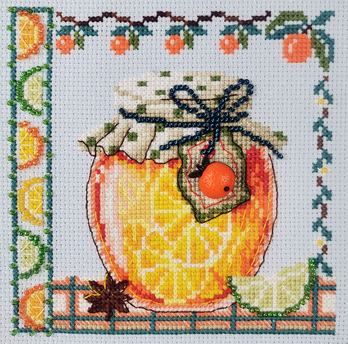 

Вышивка крестом Марья Искусница Апельсиновый джем, 13x13 см, Апельсиновый джем