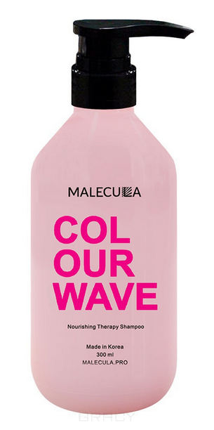 фото Безсульфатный шампунь для окрашенных волос colour wave nourishing therapy shampoo, 300 мл malecula