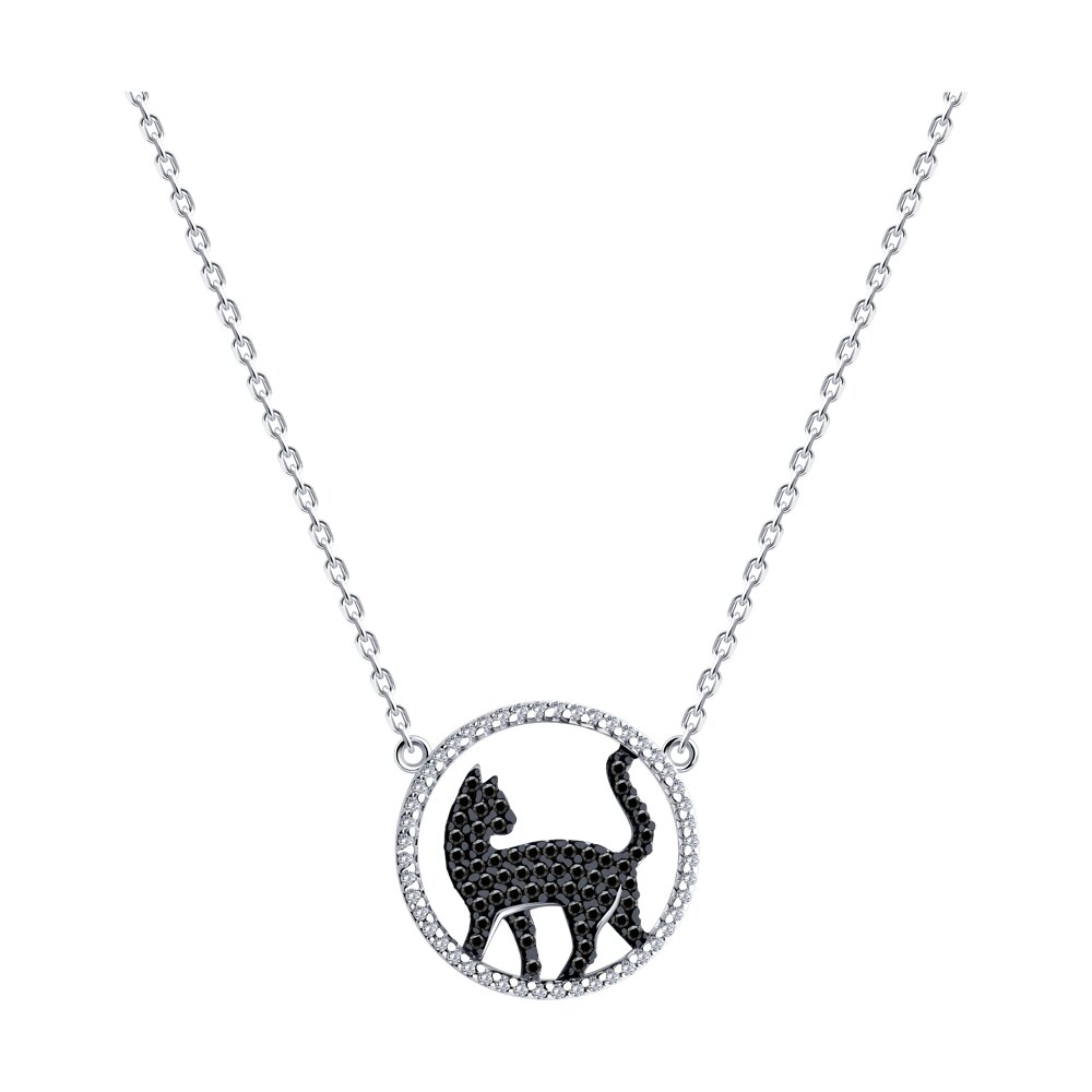 

Колье из серебра 50; 55 см SOKOLOV 94070763, фианит, 94070763