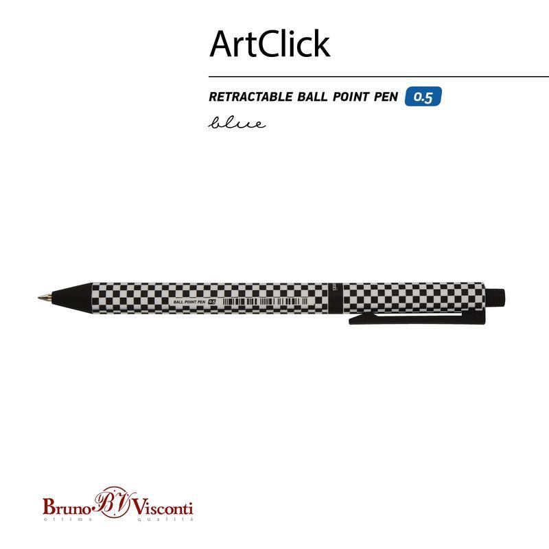 

Ручка шариковая автоматическая Bruno Visconti ArtClick Шашечки 0.38мм синий цвет 24шт