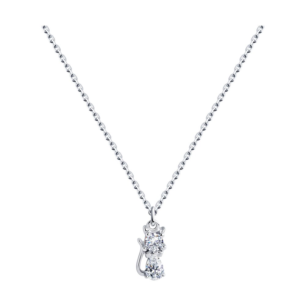 

Колье из серебра 50-55 см SOKOLOV 94070755, фианит, 94070755
