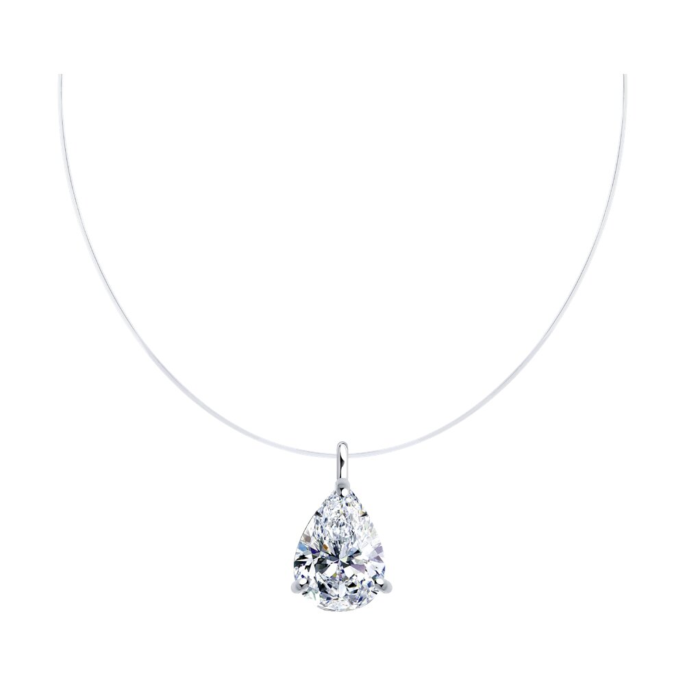 

Колье из серебра 38 см SOKOLOV 94070750, фианит, 94070750