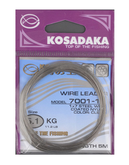 

Kosadaka Материал для поводков KOSADAKA (1х7; 500 см; 5,1 кг;), Серебристый