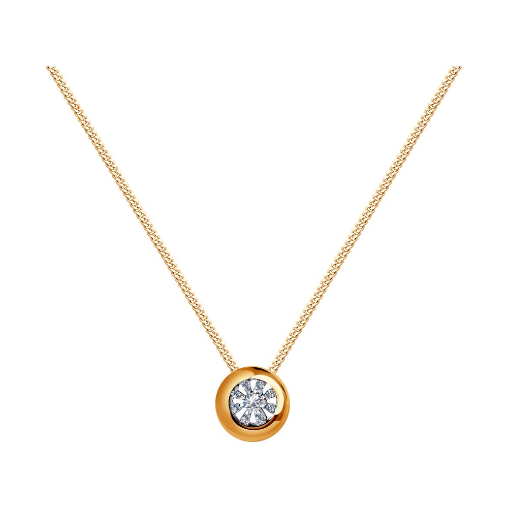

Колье из комбинированного золота 45 см SOKOLOV Diamonds 1070086, бриллиант, 1070086