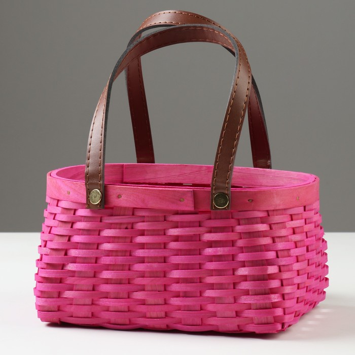 

Корзина плетеная 21x16x10/22 см розовая секвойя