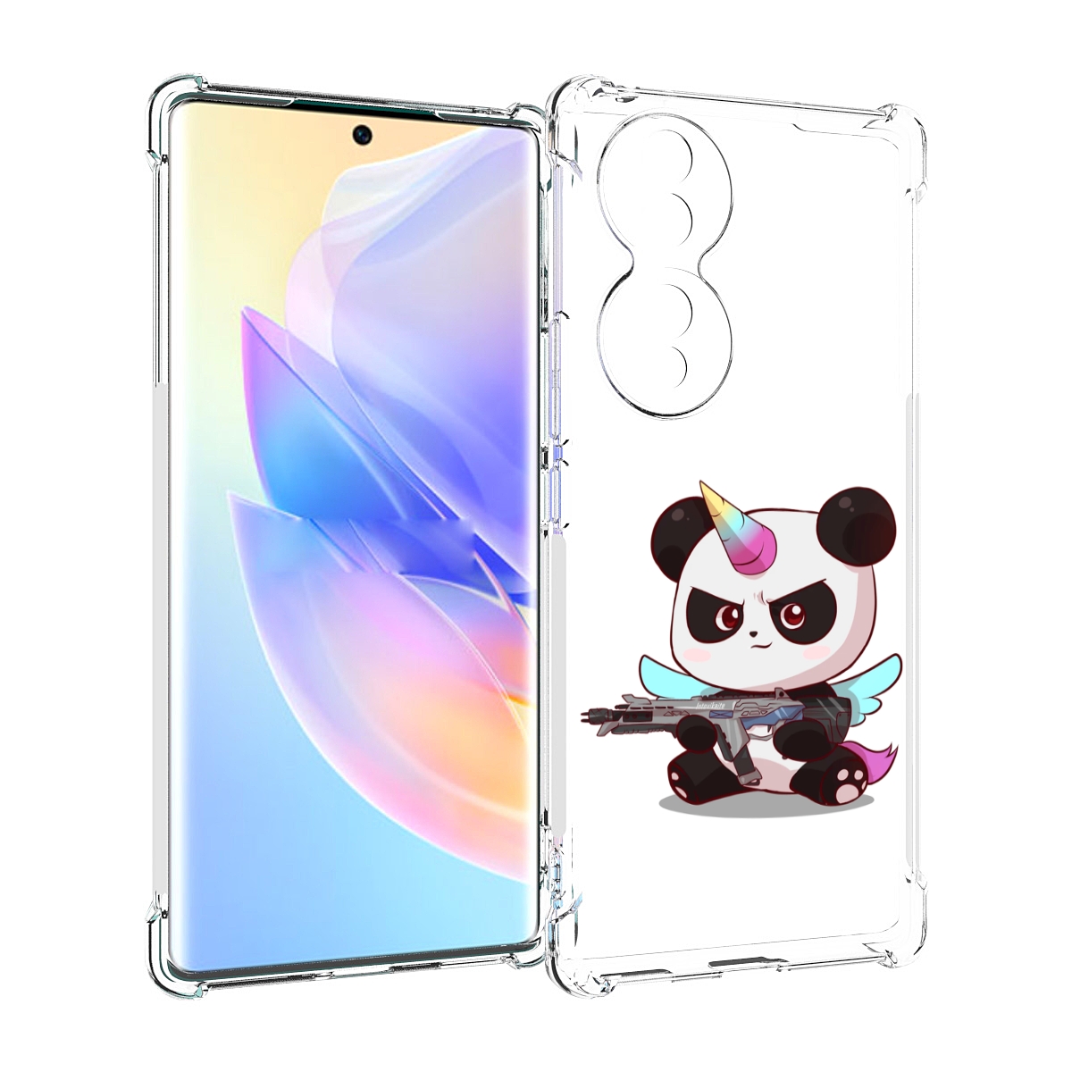 

Чехол MyPads панда-единорог детский для Honor 70, Прозрачный, Tocco