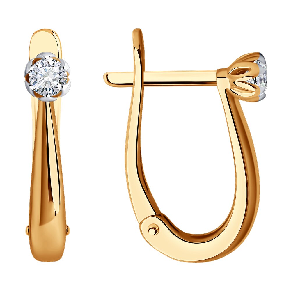 

Серьги из красного золота с бриллиантом SOKOLOV Diamonds 1022069, 1022069