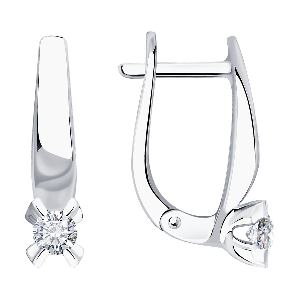 

Серьги из белого золота с бриллиантом SOKOLOV Diamonds 1021998-3, 1021998-3