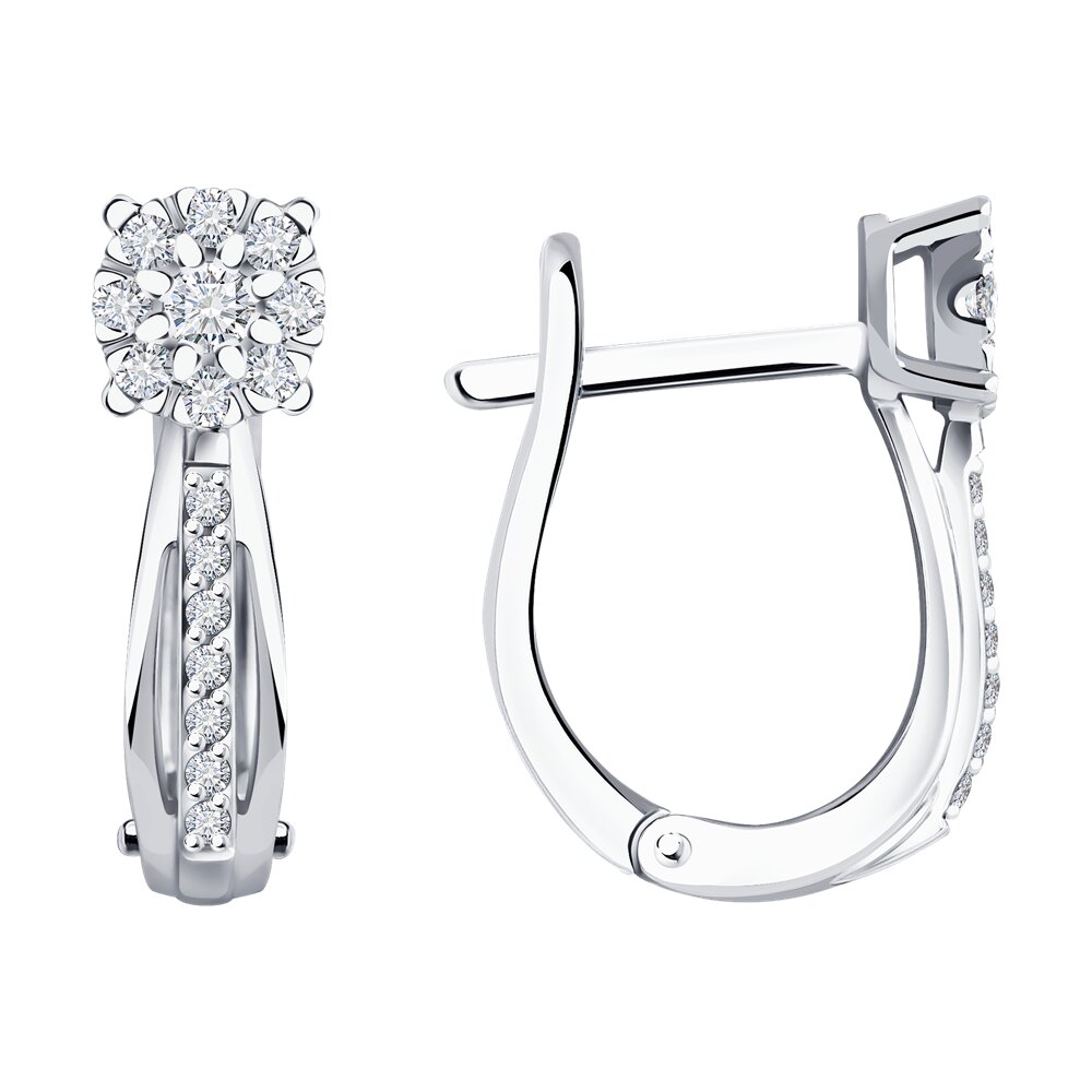 

Серьги из белого золота SOKOLOV Diamonds 1021995-3, бриллиант, 1021995-3