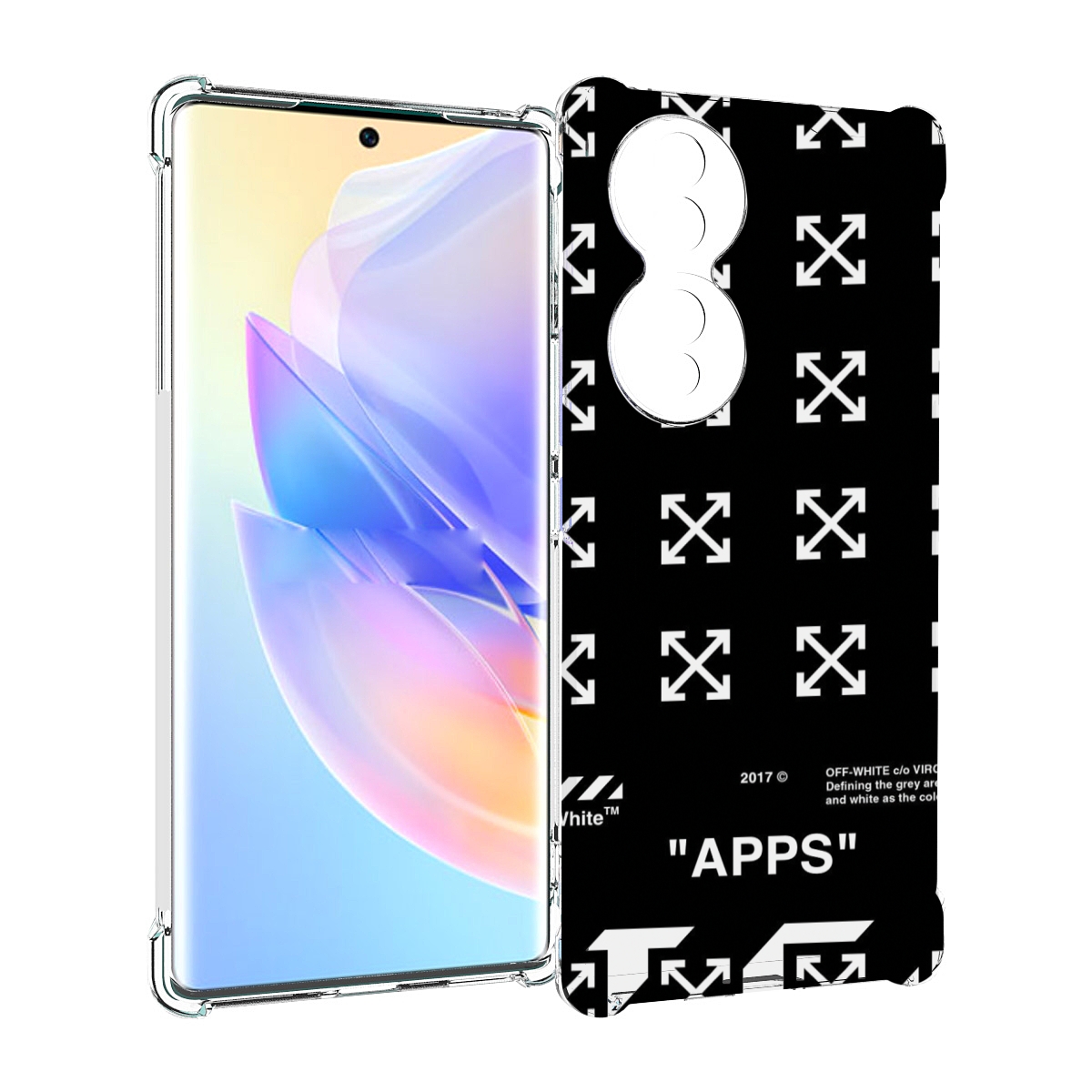 Чехол MyPads оф-вайт-значки для Honor 70