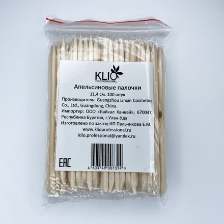 

Klio Professional, Апельсиновые палочки 11,4 см, 100 шт.