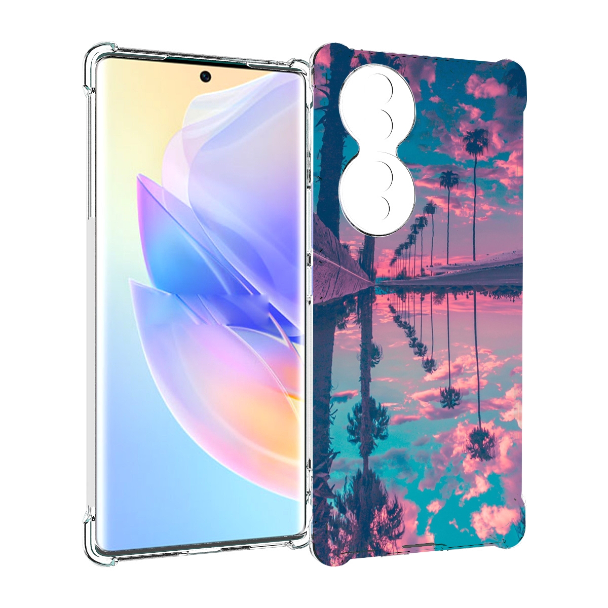 

Чехол MyPads отражение-пальм для Honor 70, Прозрачный, Tocco