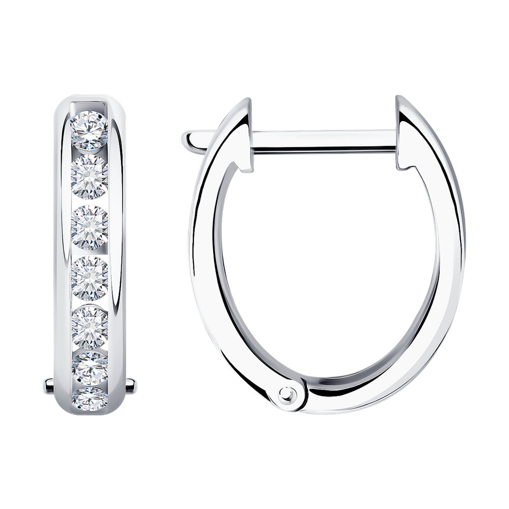 

Серьги из белого золота SOKOLOV Diamonds 1021967-3, бриллиант, 1021967-3