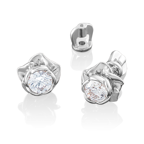 

Серьги пусеты из золота PLATINA jewelry 02-3861, фианит, 02-3861