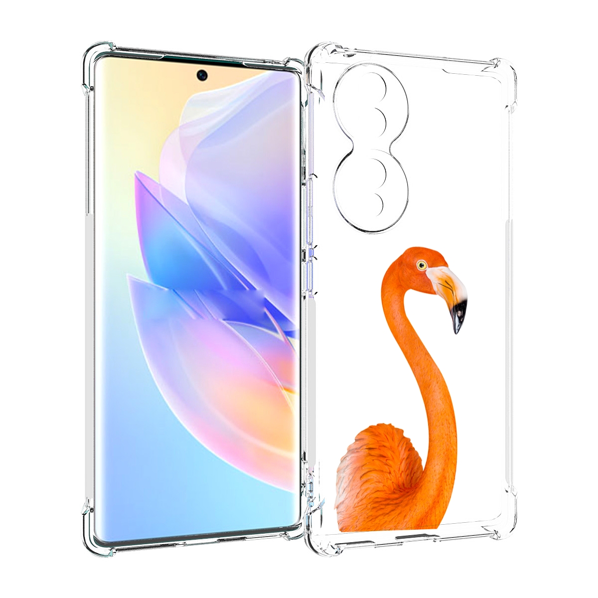 

Чехол MyPads оранжевый-фламинго для Honor 70, Прозрачный, Tocco