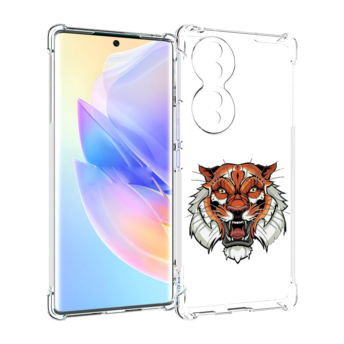 

Чехол MyPads оранжевый седой тигр для Honor 70, Прозрачный, Tocco