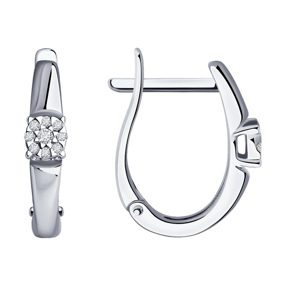 

Серьги из белого золота с бриллиантом SOKOLOV Diamonds 1021934-3, 1021934-3
