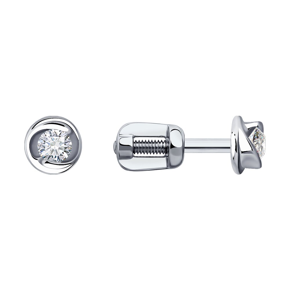 

Серьги-пусеты из белого золота с бриллиантом SOKOLOV Diamonds 1021914-3, 1021914-3