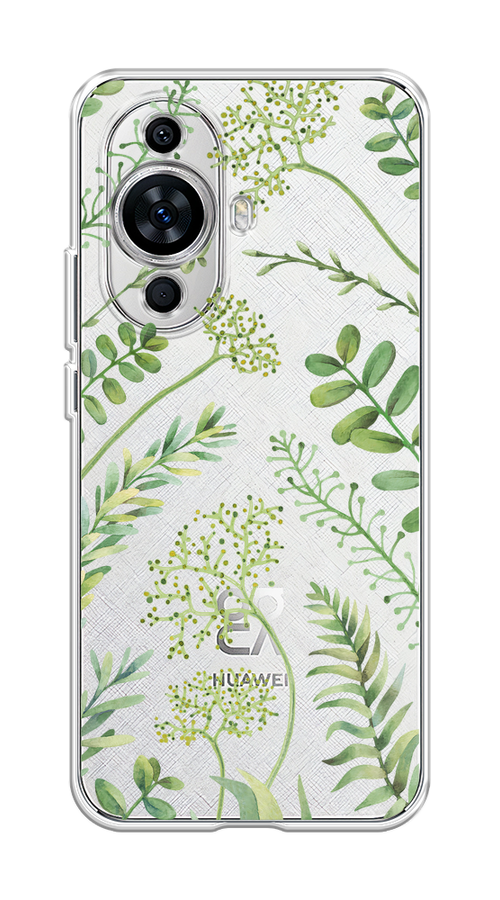 

Чехол на Huawei Nova 11 "Green Leaves", Зеленый;прозрачный, 6121250-1