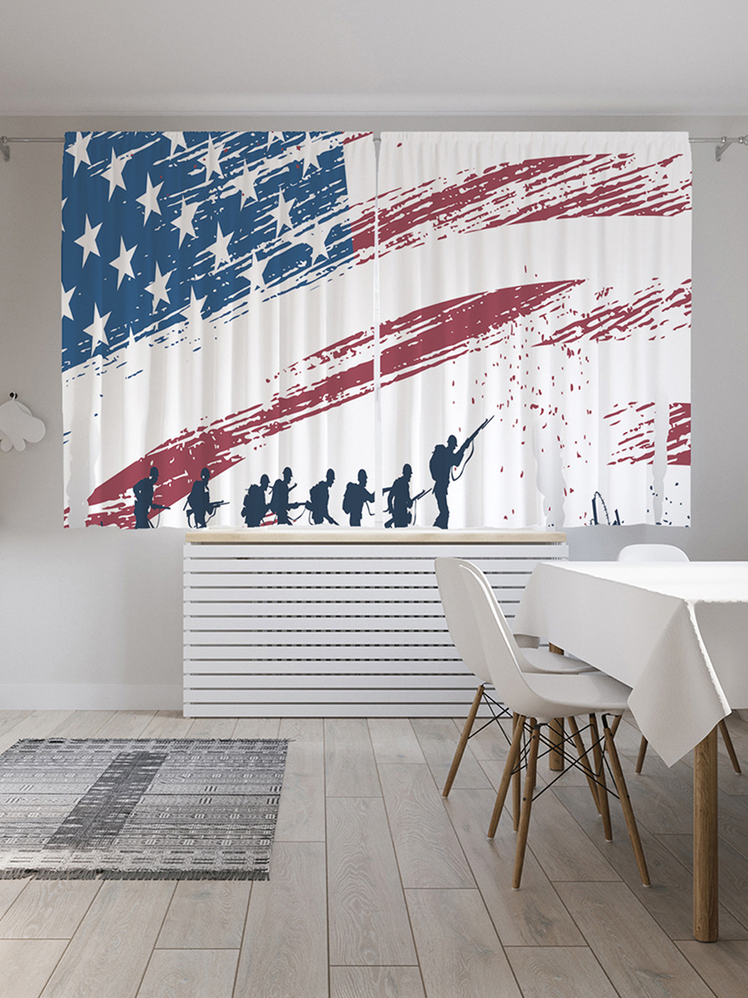 

Шторы с фотопечатью "Военный долг" из сатена, 290х180 см