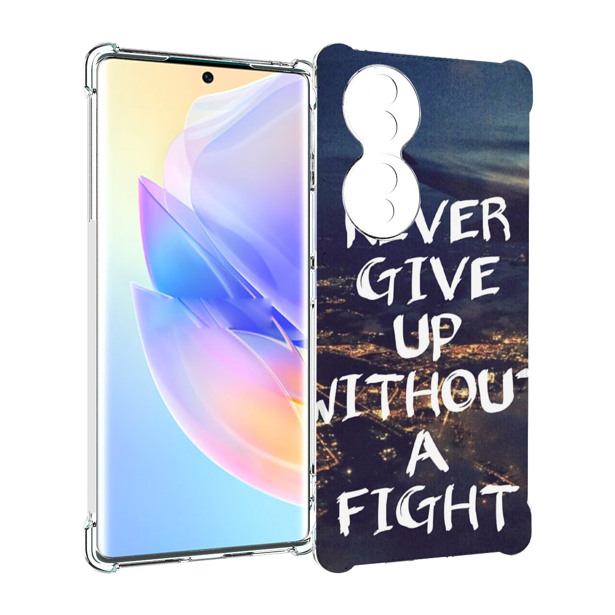 

Чехол MyPads никогда не сдавайся без боя для Honor 70, Прозрачный, Tocco
