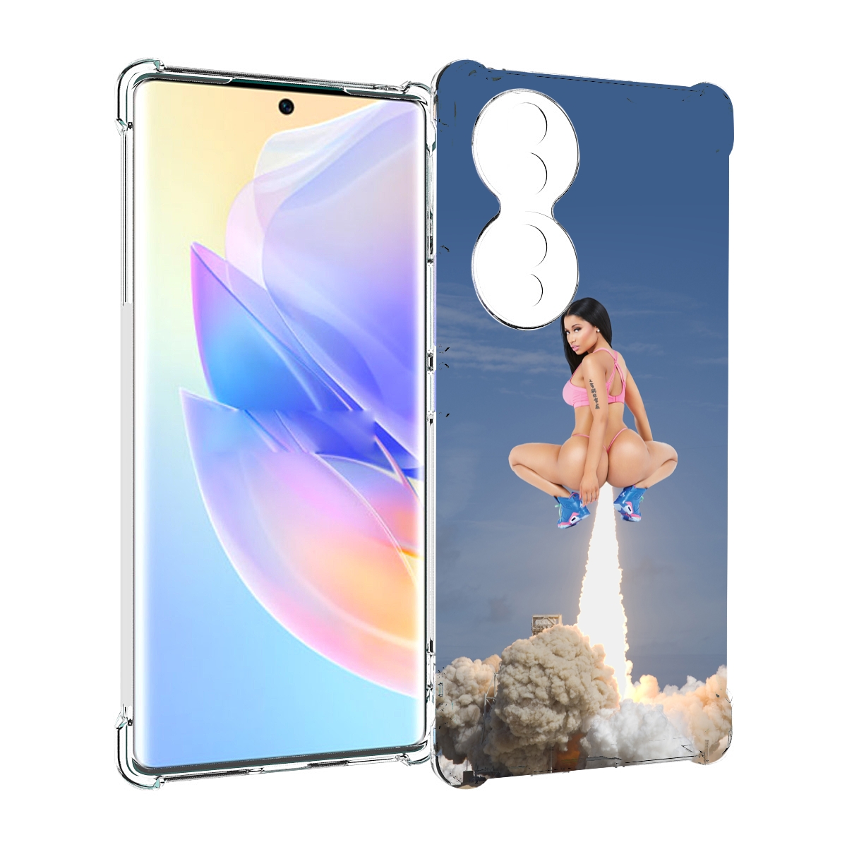 

Чехол MyPads ники-минаж-ракета детский для Honor 70, Прозрачный, Tocco