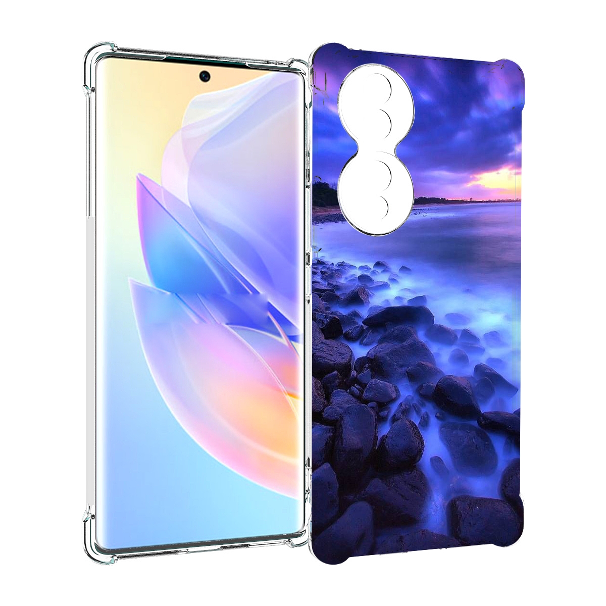 

Чехол MyPads неоновый берег для Honor 70, Прозрачный, Tocco
