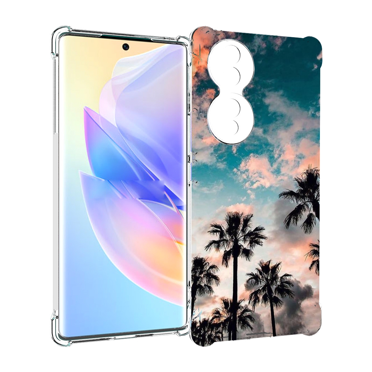 

Чехол MyPads небо-с-пальмами для Honor 70, Прозрачный, Tocco