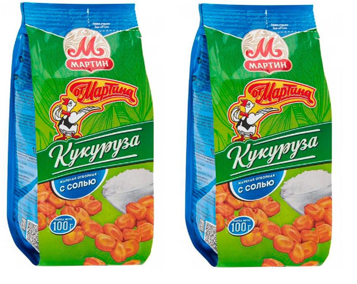 Снеки От Мартина кукуруза жареная, отборная, c солью 100 г, 2 шт