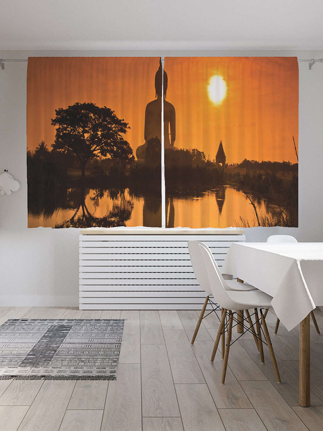 

Шторы с фотопечатью "Медитация на закате" из сатена, 290х180 см