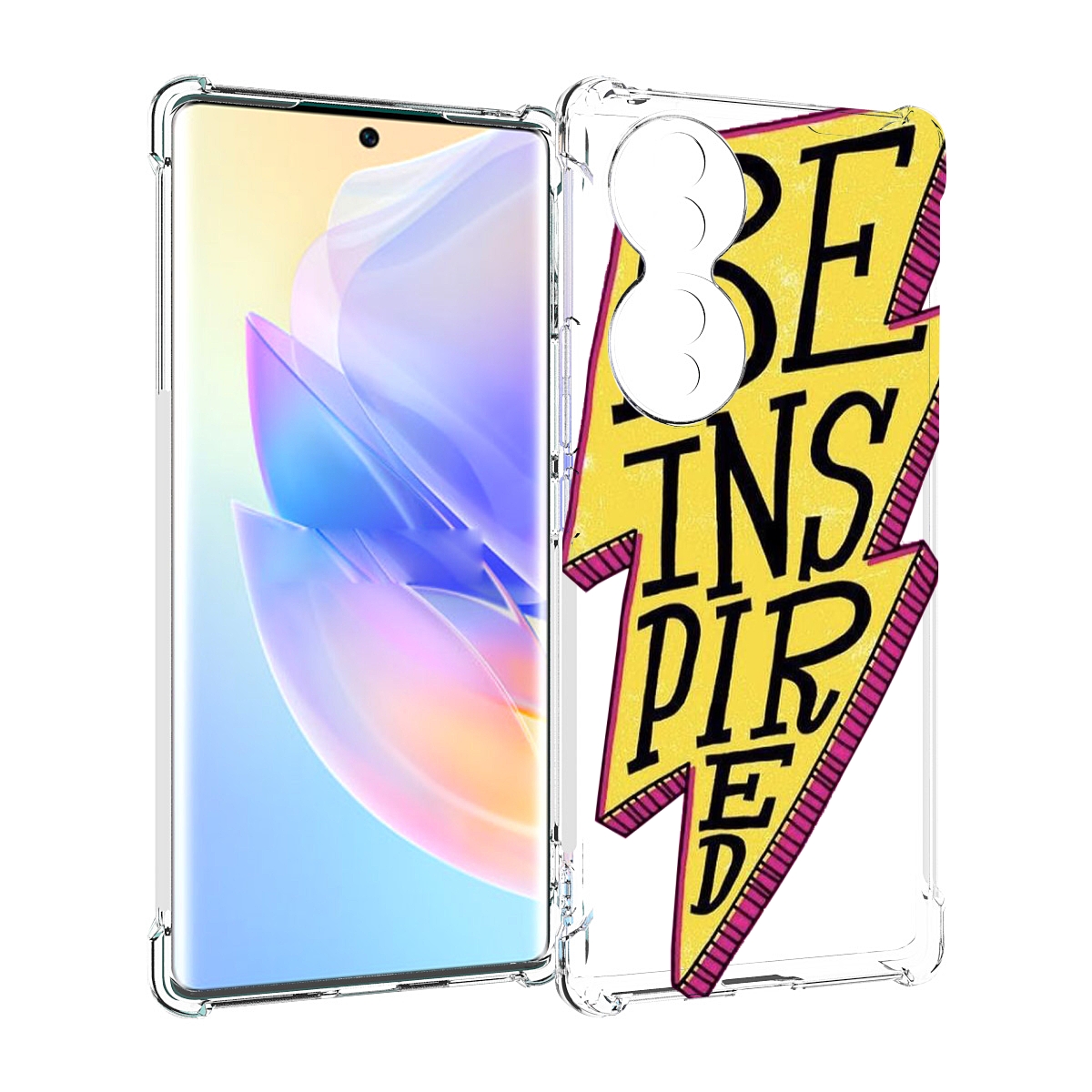 

Чехол MyPads надпись в желтой молнии для Honor 70, Прозрачный, Tocco