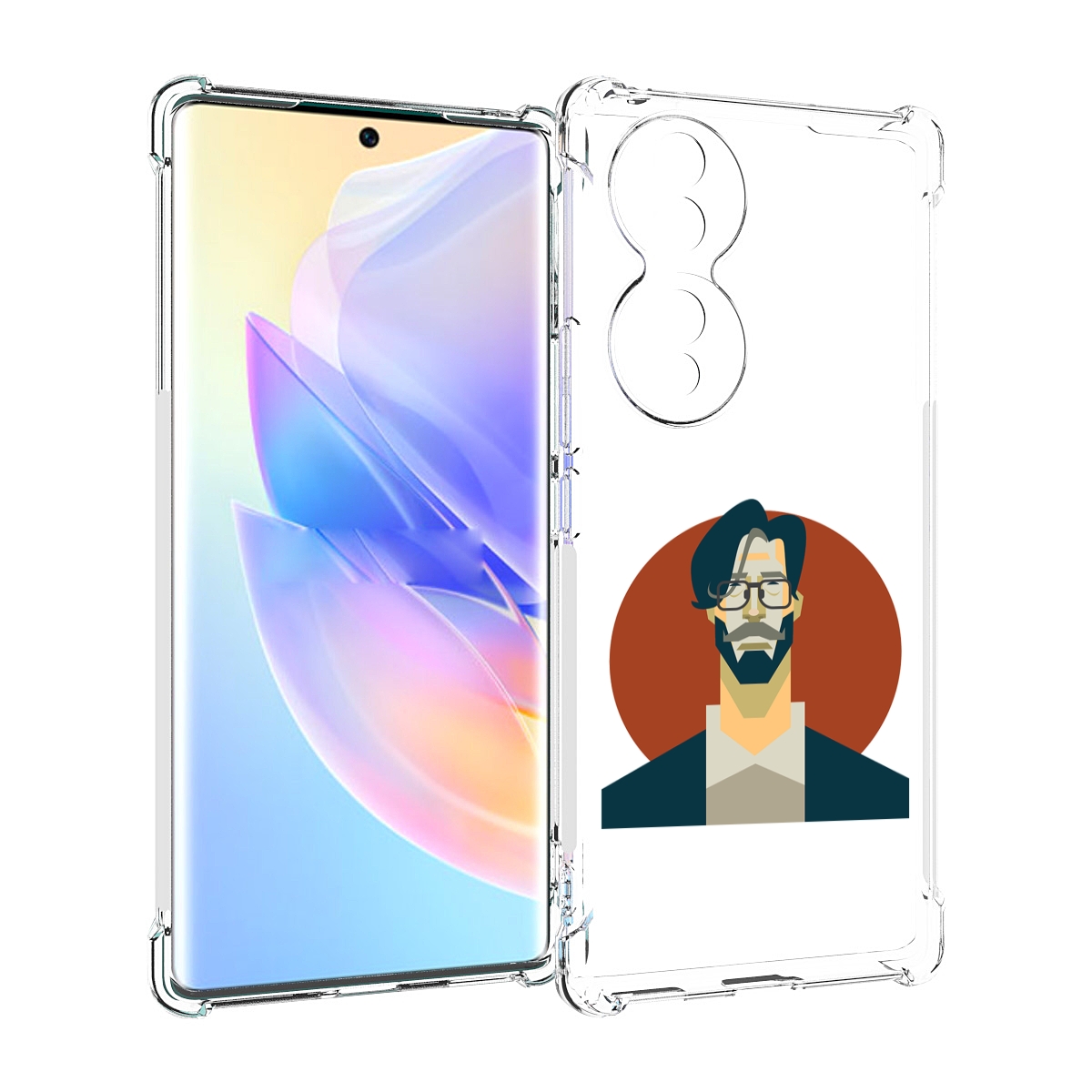 

Чехол MyPads мужичек-в-очках для Honor 70, Прозрачный, Tocco