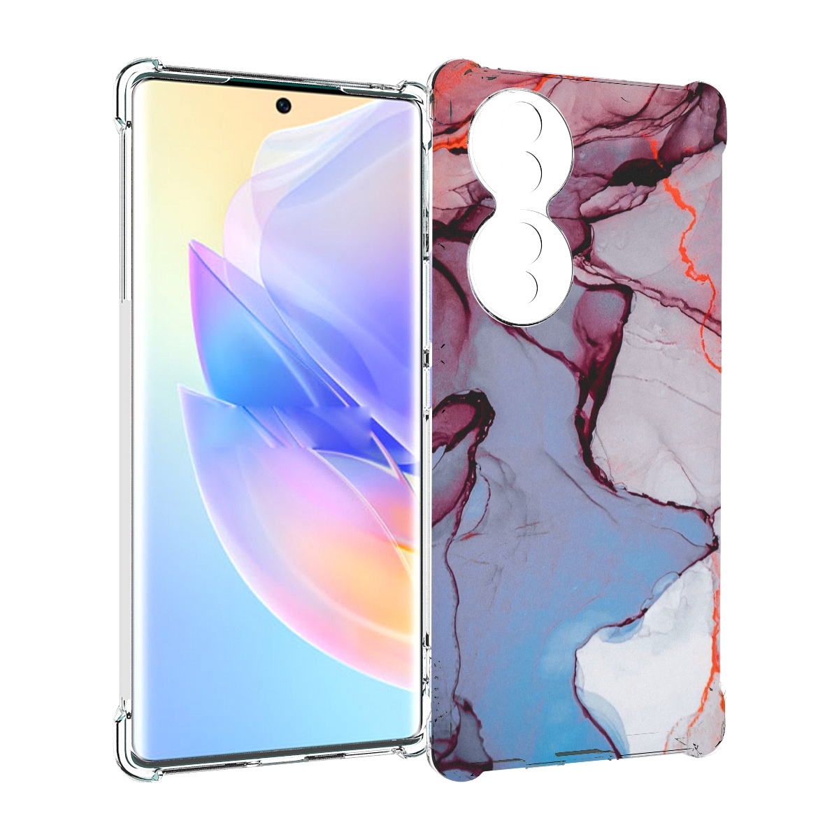 

Чехол MyPads мраморный рисунок для Honor 70, Прозрачный, Tocco