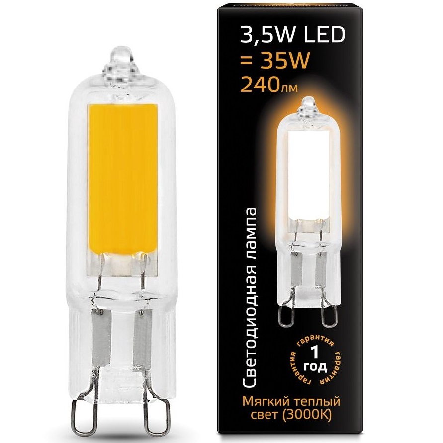 

Gauss Светодиодная лампа Gauss "Капсула" 3.5Вт 240Лм G9 2700К