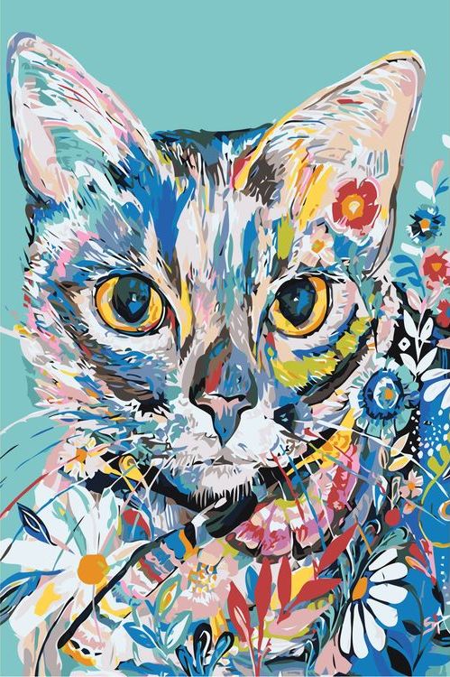 

Живопись по номерам Живопись по Номерам Цветочный кот, 60x40, Цветочный кот