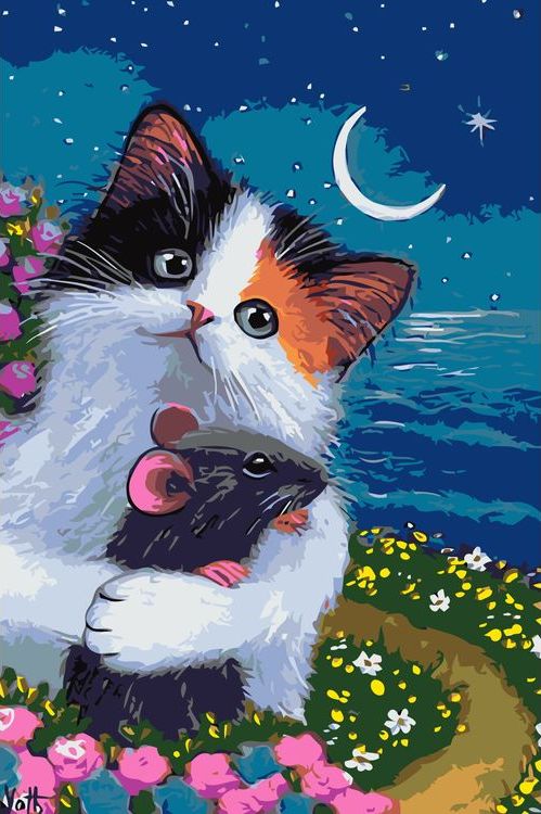

Живопись по номерам Живопись по Номерам Кошки-мышки, 60x40, Кошки-мышки