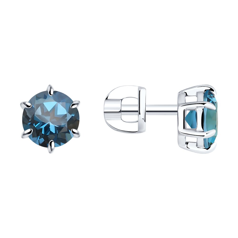 

Серьги пусеты из серебра SOKOLOV 92022836, ситалл искусственный, 92022836