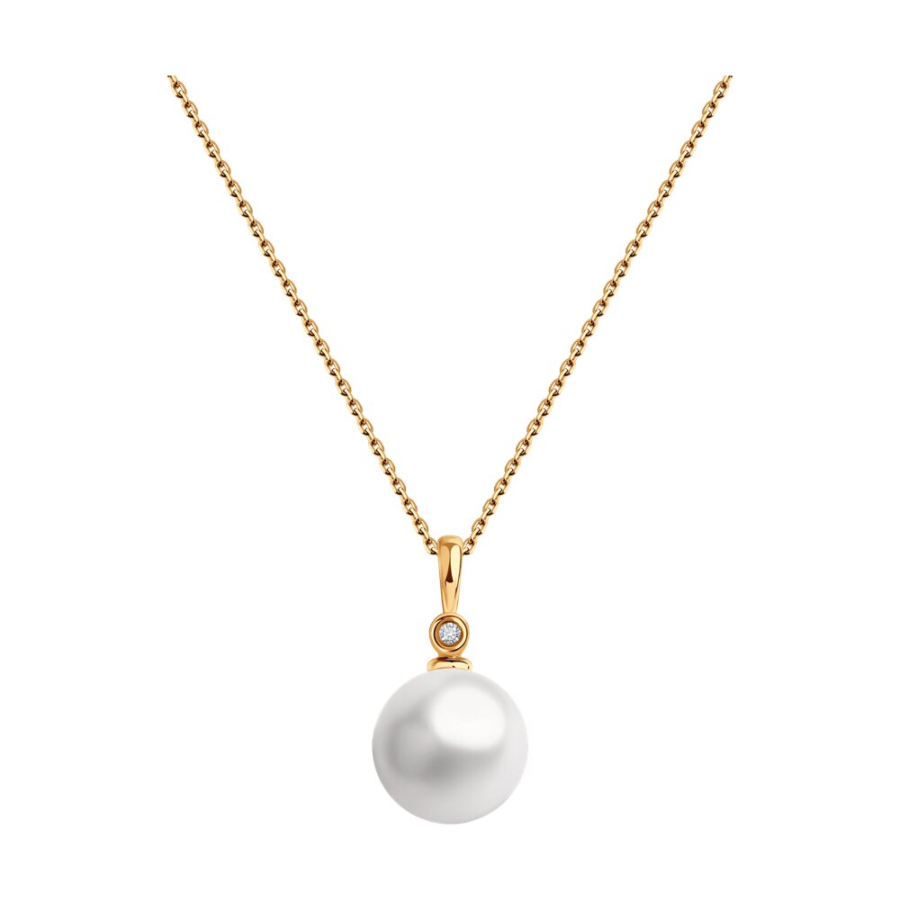 

Колье из красного золота с бриллиантом/жемчугом 45 см SOKOLOV Diamonds 8070003, 8070003